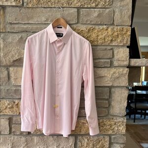 Express 1MX Slim Light Pink Dress Button Down Shirt Size Medium